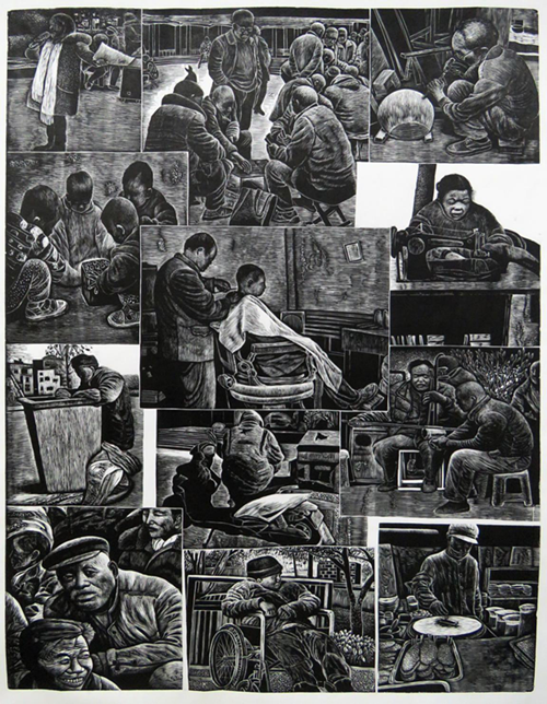 梁华《百姓生活幸福曲》(版画)